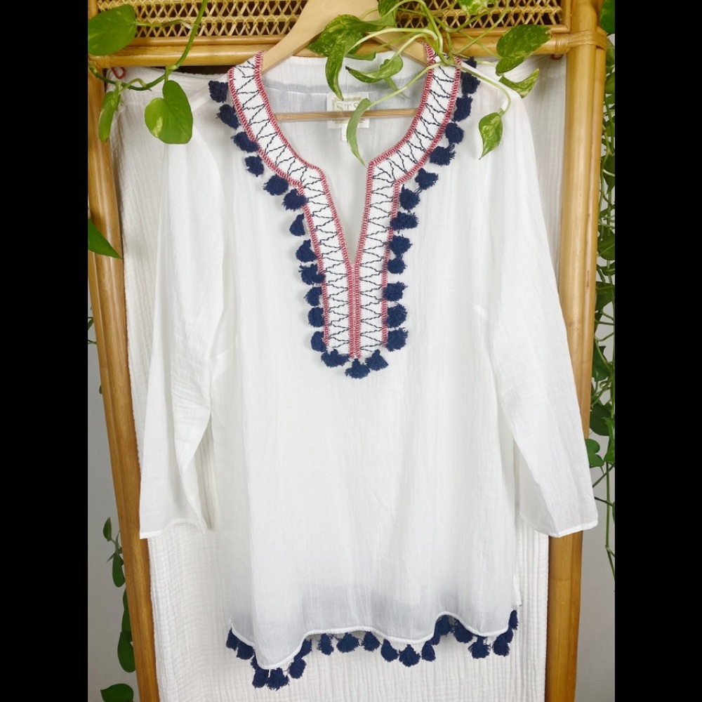 SAIL TO SABLE TUNIC PATRIOTIC TASSEL COVER UP
